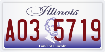IL license plate A035719