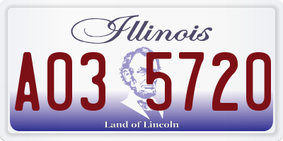 IL license plate A035720