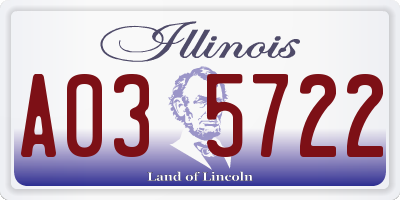 IL license plate A035722