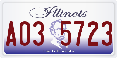 IL license plate A035723