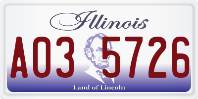 IL license plate A035726
