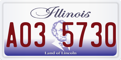 IL license plate A035730