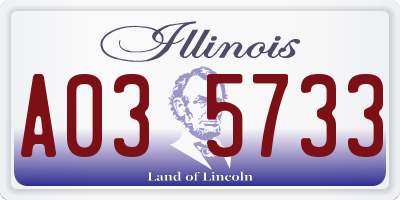 IL license plate A035733