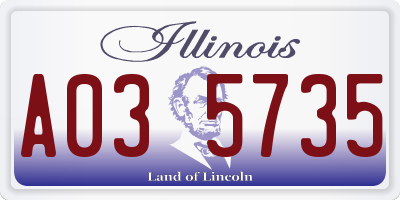 IL license plate A035735
