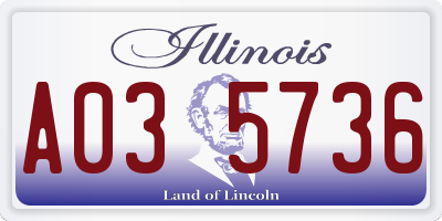 IL license plate A035736