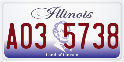 IL license plate A035738