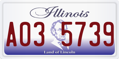 IL license plate A035739