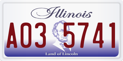 IL license plate A035741