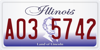IL license plate A035742