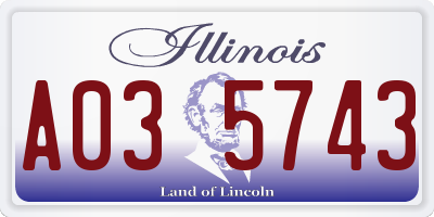 IL license plate A035743