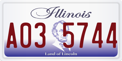 IL license plate A035744