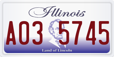 IL license plate A035745
