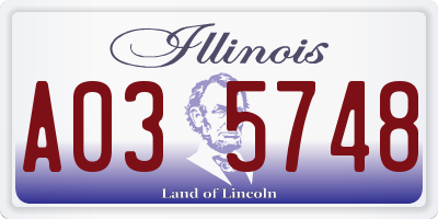 IL license plate A035748