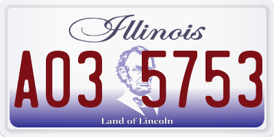 IL license plate A035753