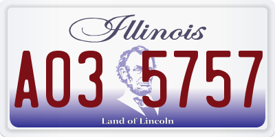 IL license plate A035757
