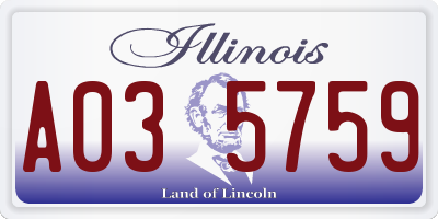 IL license plate A035759