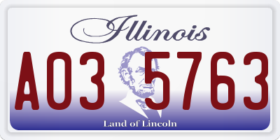 IL license plate A035763