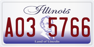 IL license plate A035766