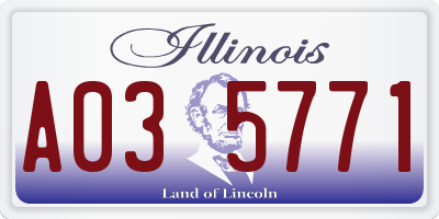 IL license plate A035771