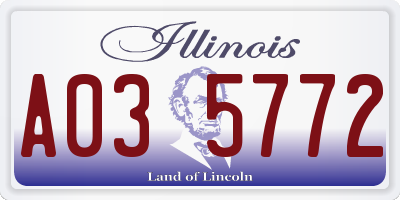 IL license plate A035772