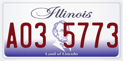 IL license plate A035773