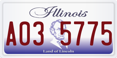 IL license plate A035775