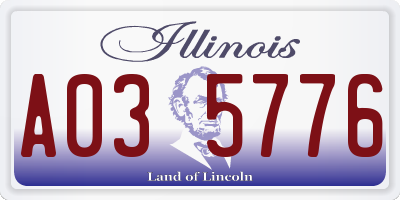 IL license plate A035776