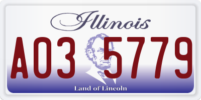 IL license plate A035779