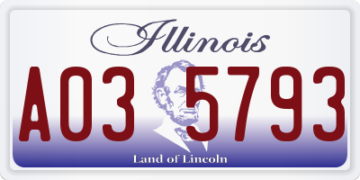 IL license plate A035793