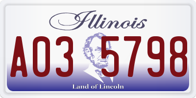IL license plate A035798