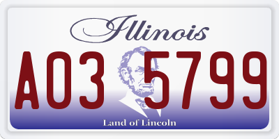 IL license plate A035799