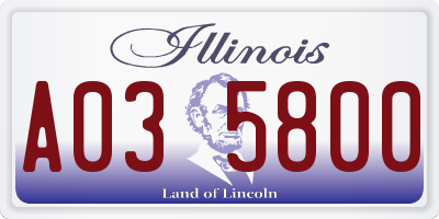 IL license plate A035800
