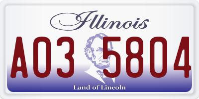 IL license plate A035804