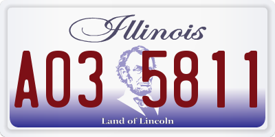 IL license plate A035811