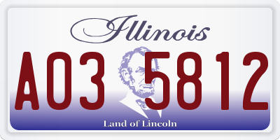 IL license plate A035812
