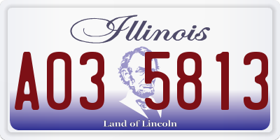 IL license plate A035813