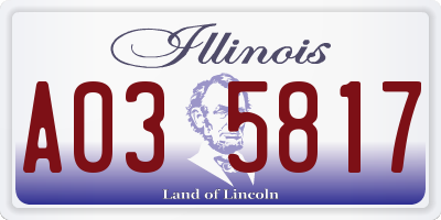 IL license plate A035817