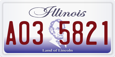 IL license plate A035821
