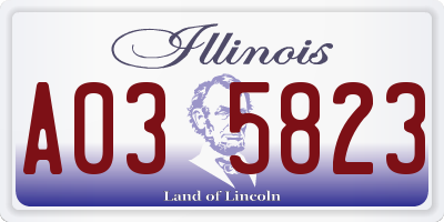 IL license plate A035823