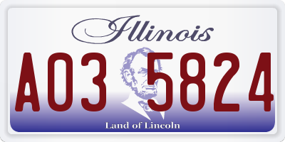 IL license plate A035824