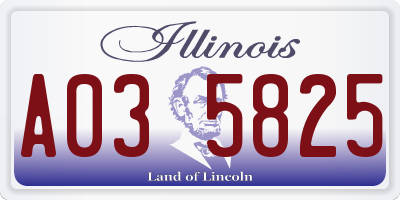 IL license plate A035825