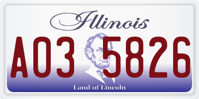 IL license plate A035826