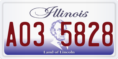 IL license plate A035828