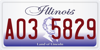 IL license plate A035829