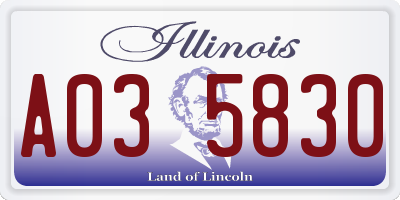 IL license plate A035830