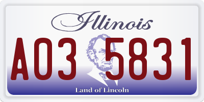 IL license plate A035831