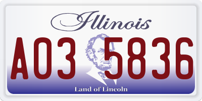 IL license plate A035836