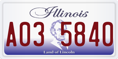 IL license plate A035840