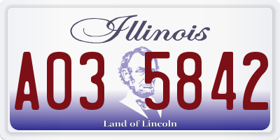 IL license plate A035842