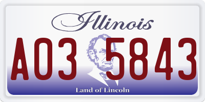IL license plate A035843